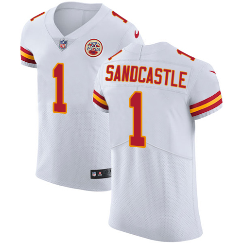 Nike Chiefs #1 Leon Sandcastle White Men's Stitched NFL Vapor Untouchable Elite Jersey